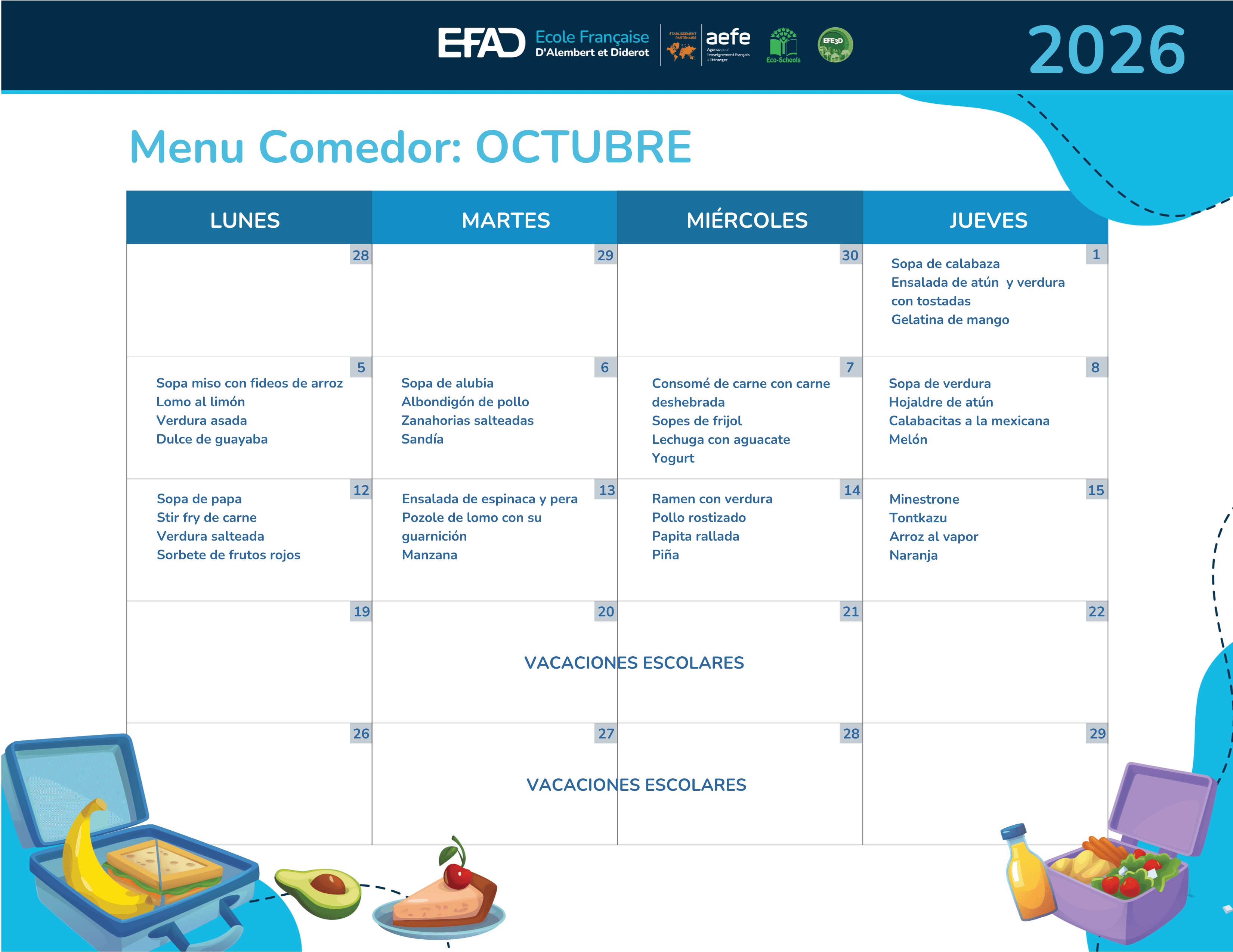 cantine efad MENSUAL