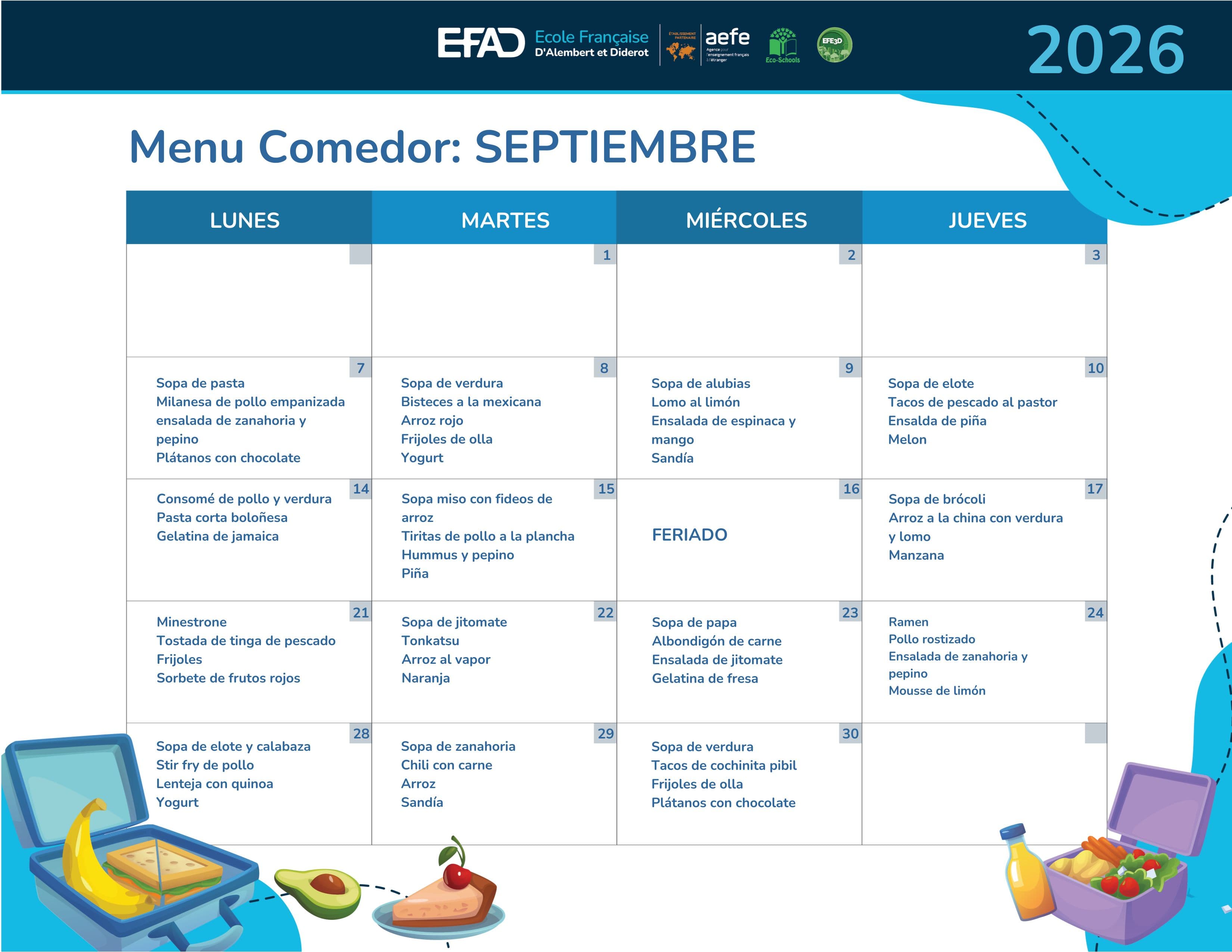 cantine efad MENSUAL